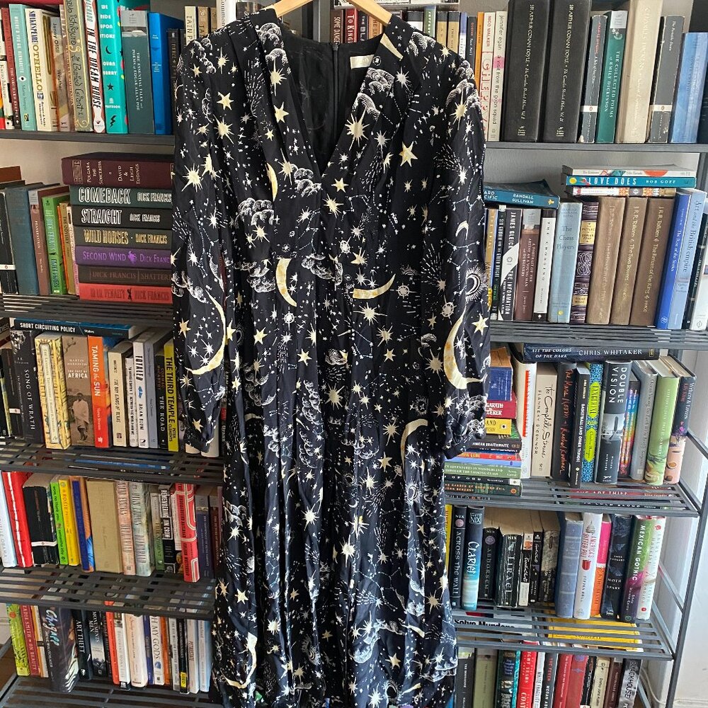Rixo London Star Constellation Camelia Midi Dress, size L
